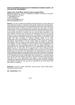 PRIVATE INFORMATION REVEALED BY ROMANIAN FACEBOOK