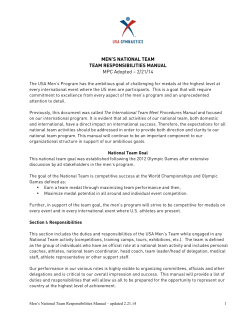 National Team Responsibility Manual