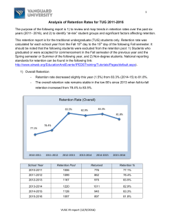 Analysis of Retention Rates for TUG 2011