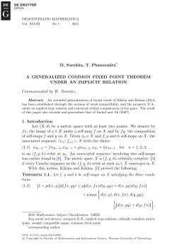 D. Surekha, T. Phaneendra* A GENERALIZED COMMON