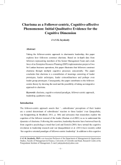 Charisma as a Follower-centric, Cognitive