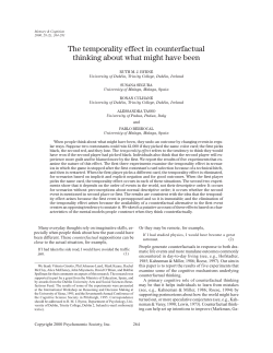 The temporality effect in counterfactual thinking