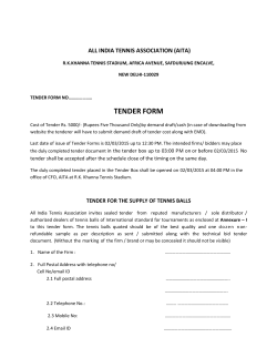 tender form - India Tennis Association