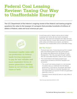 Fact Sheet: Federal Coal Leasing Review