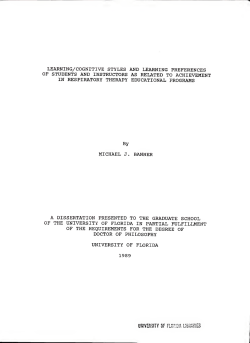 Learning/cognitive styles and learning preferences of students and