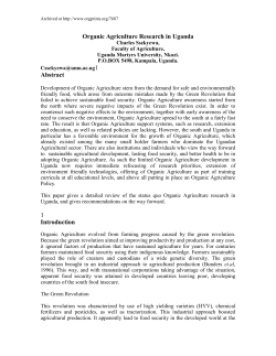 Archived at http://www.orgprints.org/7687 Organic Agriculture