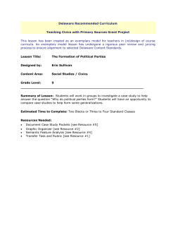 The Formation of Political Parties - Institute for Public Administration