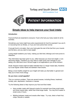 Simple Ideas to Help you Improve your Food Intake