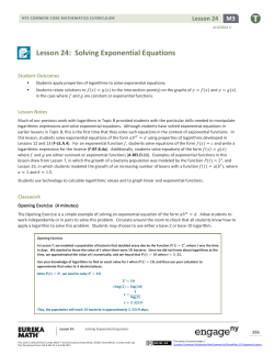 Algebra II Module 3, Topic D, Lesson 24: Teacher Version