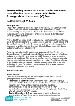Bedford Borough vision impairment (VI) Team