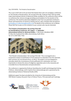 The Prelude to Decolonisation - The Political Studies Association