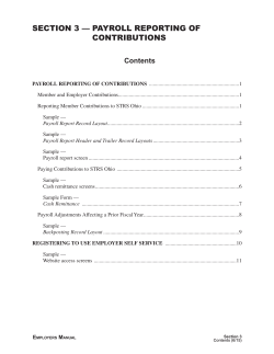 section 3 &mdash; payroll reporting of section 3 &mdash; contributions