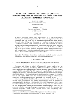 An Examination of the Levels of Cognitive Demand Required by