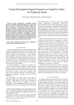 Using Electrophysiological Features in Cognitive Tasks: An