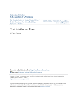 Trait Attribution Error - Scholarship at UWindsor