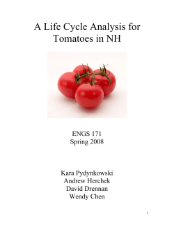 A Life Cycle Analysis for Tomatoes in NH