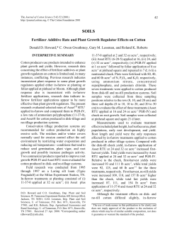Fertilizer Additive Rate and Plant Growth Regulator Effects on Cotton