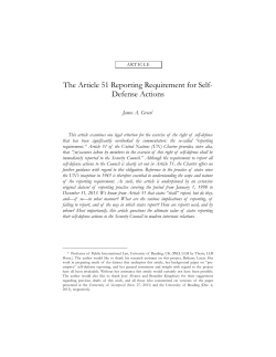 The Article 51 Reporting Requirement for Self