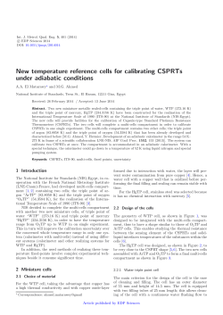 New temperature reference cells for calibrating CSPRTs under