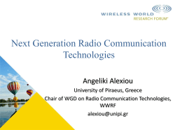 Next Generation Radio Communication Technologies