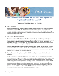 Ohio`s Alternate Assessment for Students with Significant Cognitive