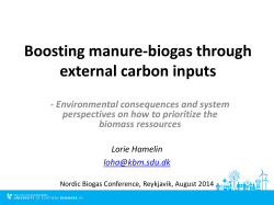 Boosting manure-biogas through external carbon inputs