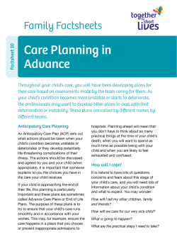 Care Planning in Advance - Together for Short Lives