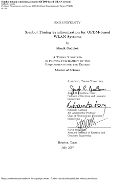 Symbol Timing Synchronization for OFDM