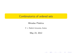 Combinatorics of ordered sets