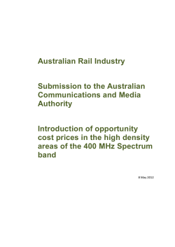 Submission to the ACMA on Opportunity Cost pricing