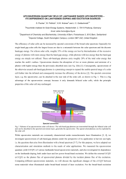 upconversion quantum yield of lanthanide based