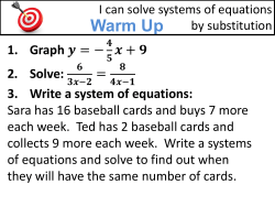 Solving Systems with Substitution Steps
