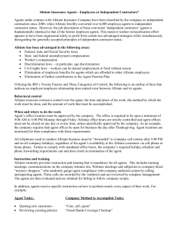 Allstate Insurance Agents - Employees or Independent Contractors