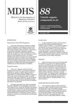 MDHS 88 Volatile Organic Compounds In Air - Laboratory