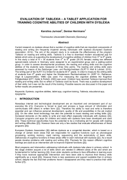 evaluation of tablexia – a tablet application for training cognitive