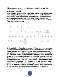 Discouraged Lesson 5 &ndash; Solomon &ndash; Nothing Satisfies