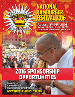 2017 Sponsorship Brochure - National Hamburger Festival