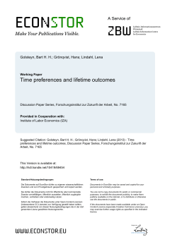 Time Preferences and Lifetime Outcomes