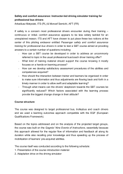 Simulator-based coaching on "Passenger safety and - ICT-DRV