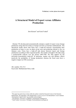 A Structural Model of the Export versus Production Abroad Decision