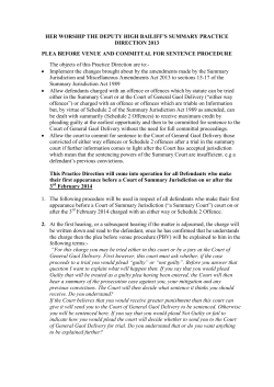 her worship the deputy high bailiff`s summary practice direction 2013