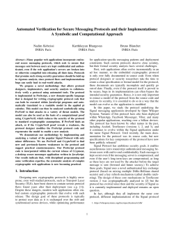 Automated Verification for Secure Messaging - Prosecco