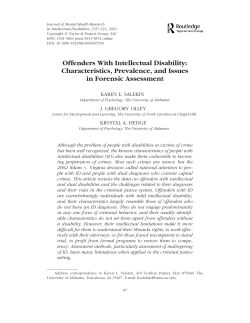 Offenders With Intellectual Disability