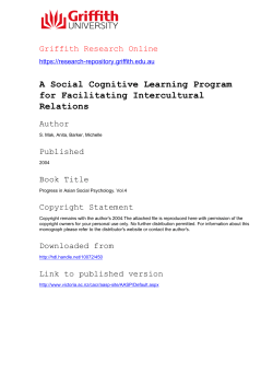 A Social Cognitive Learning Program for Facilitating Intercultural