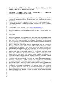 Genetic Profiling Of Moldavian and Ukrainian Cultivars Of Vitis