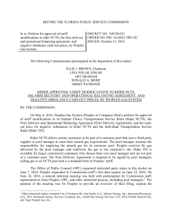 ORDER NO. PSC-16-0503-TRF-GU DOCKET NO. 160120