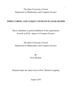 The Open University of Israel Department of Mathematics and