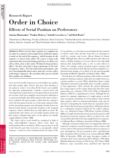Order in Choice - Brock University