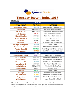Schedule - Comox Valley Sports