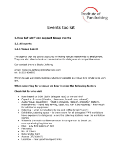 Events toolkit How IoF staff can support Group events 1.1 All events